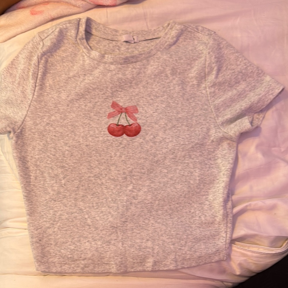 Garage Gray Fitted Crop Tee